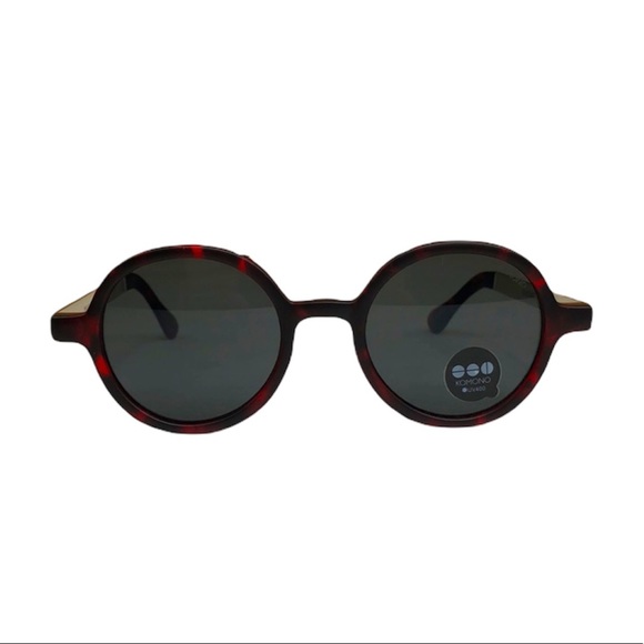 KOMONO Vivien Tortoise Silver Sunglasses Round Red - Picture 6 of 11